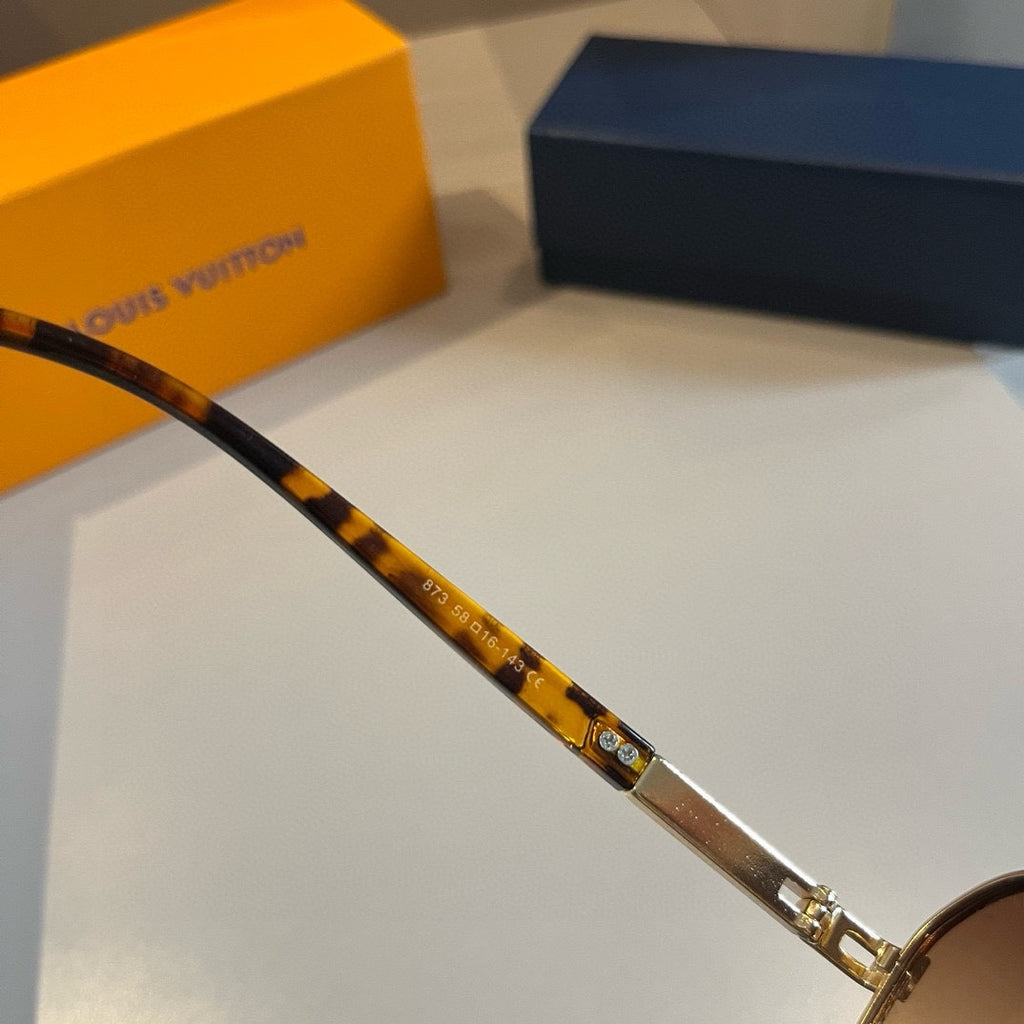 Gold Frame Tortoise Temple Sunglasses