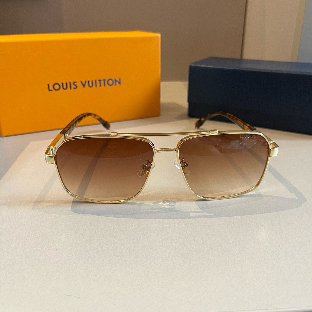 Gold Frame Tortoise Temple Sunglasses