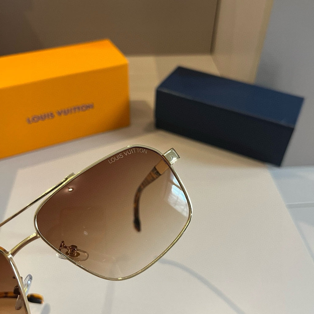 Gold Frame Tortoise Temple Sunglasses