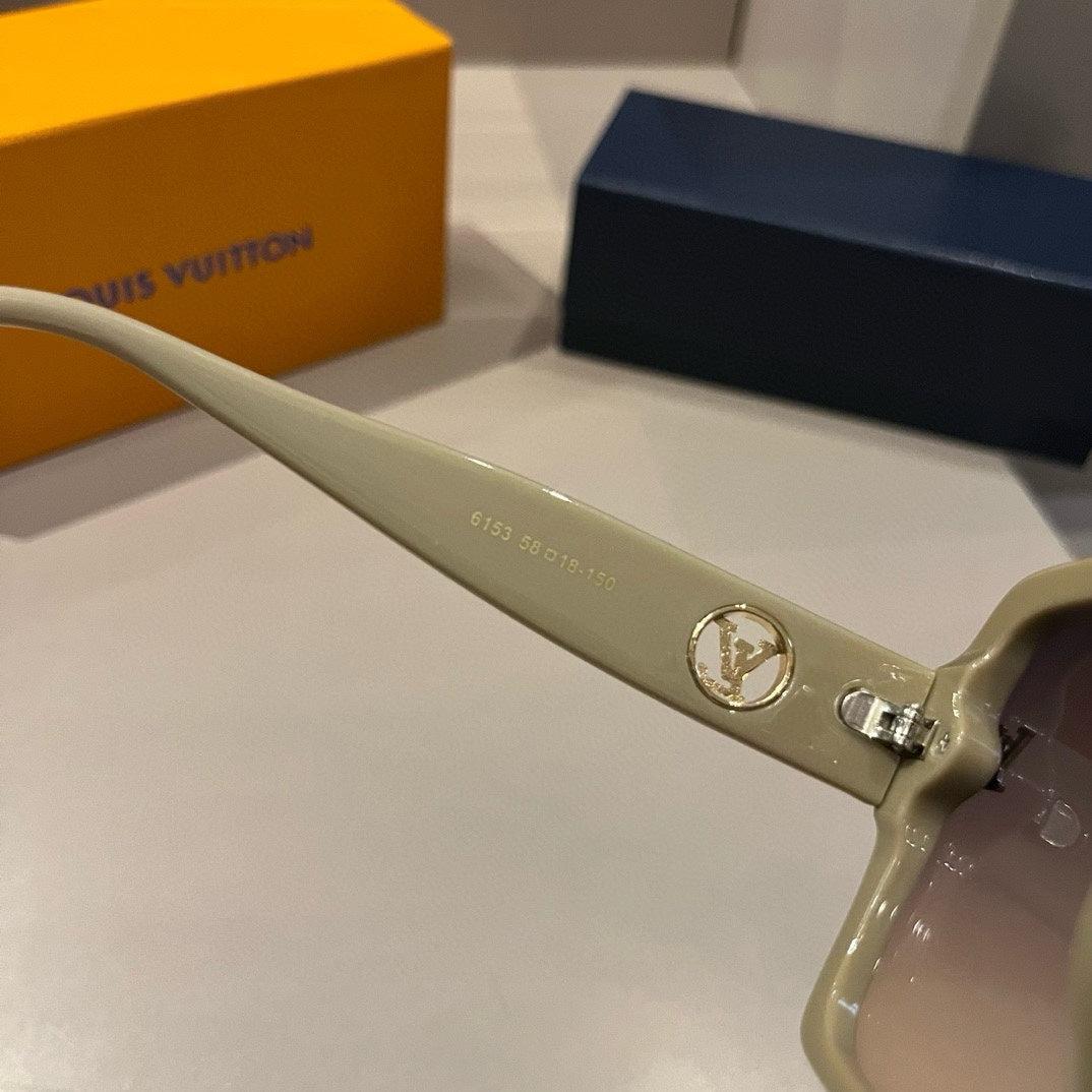 Ivory Matte Frame Monogram Sunglasses