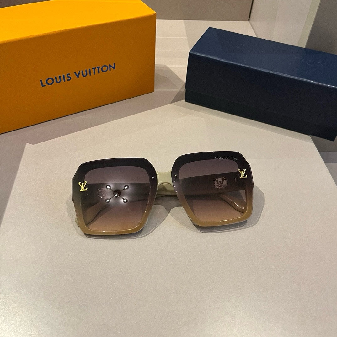 Ivory Matte Frame Monogram Sunglasses