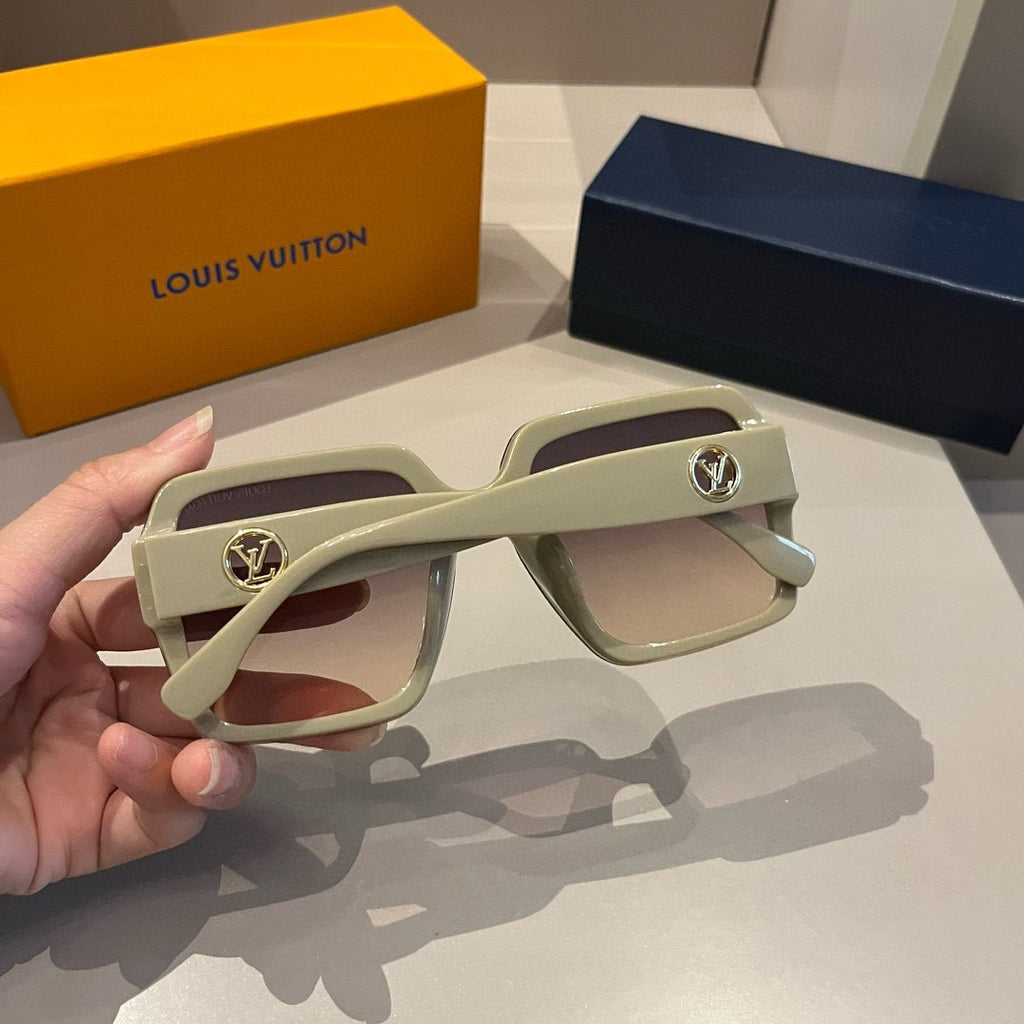 Ivory Matte Frame Monogram Sunglasses