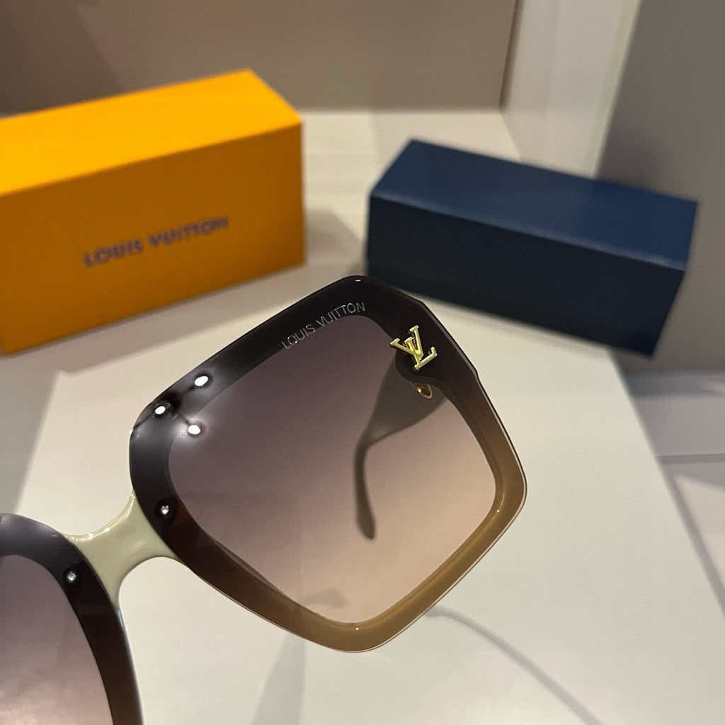 Ivory Matte Frame Monogram Sunglasses