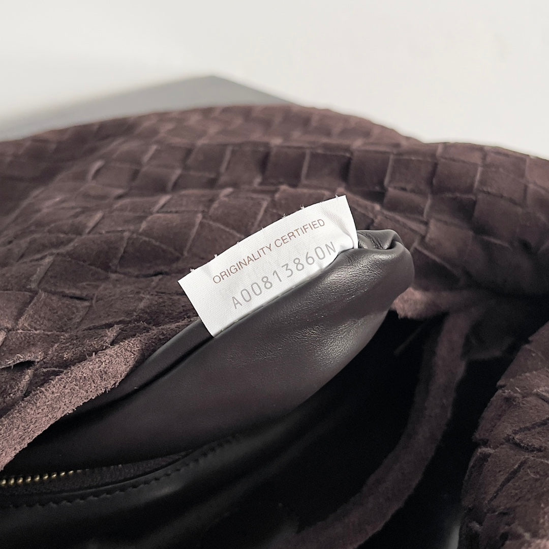 Woven Leather Medium Hobo Shoulder Bag