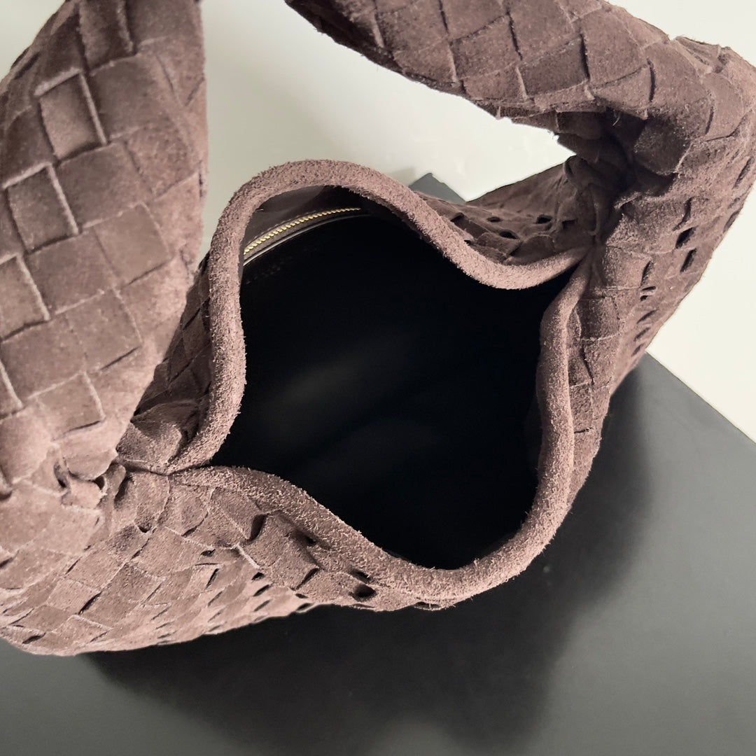 Woven Leather Medium Hobo Shoulder Bag