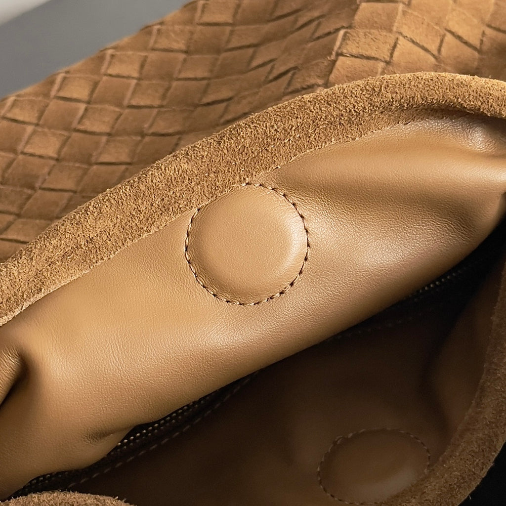 Woven Leather Medium Hobo Shoulder Bag