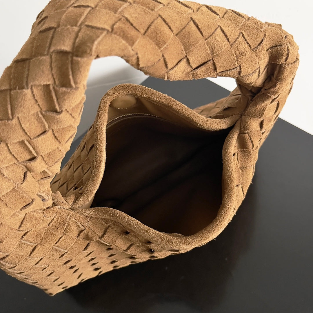 Woven Leather Medium Hobo Shoulder Bag