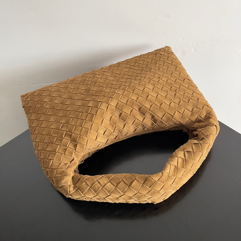 Woven Leather Medium Hobo Shoulder Bag