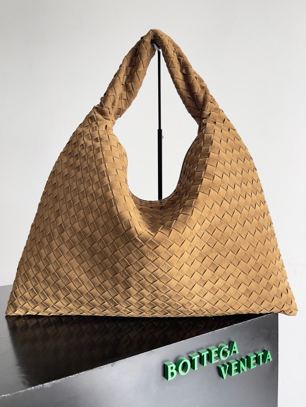 Woven Leather Oversized Hobo Shoulder Bag