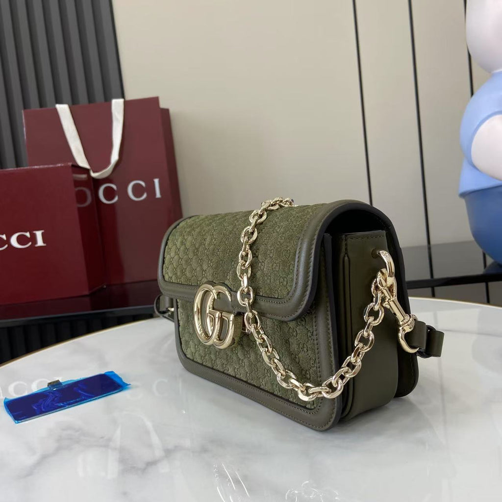 GG Marmont Small Green Shoulder Bag