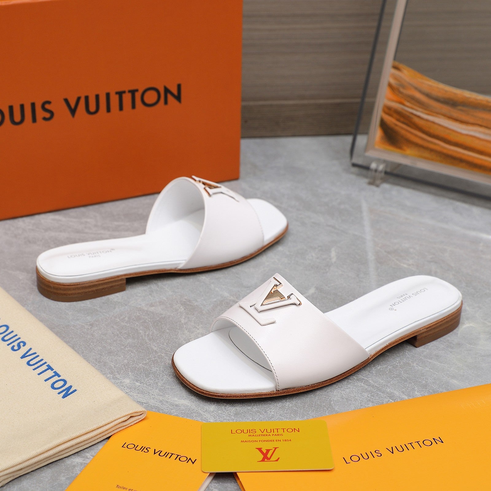 Leather Flat Slippers