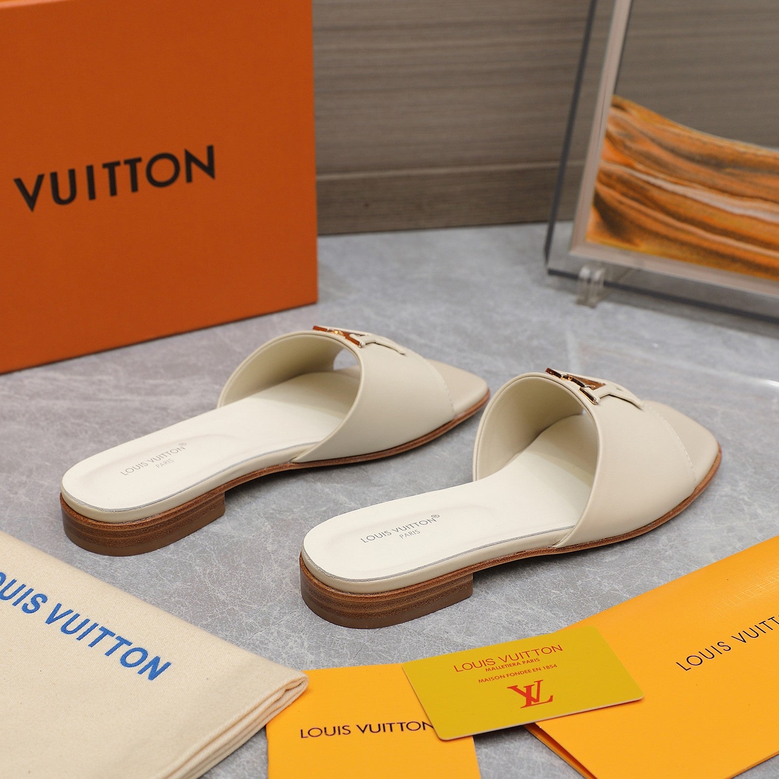 Leather Flat Slippers