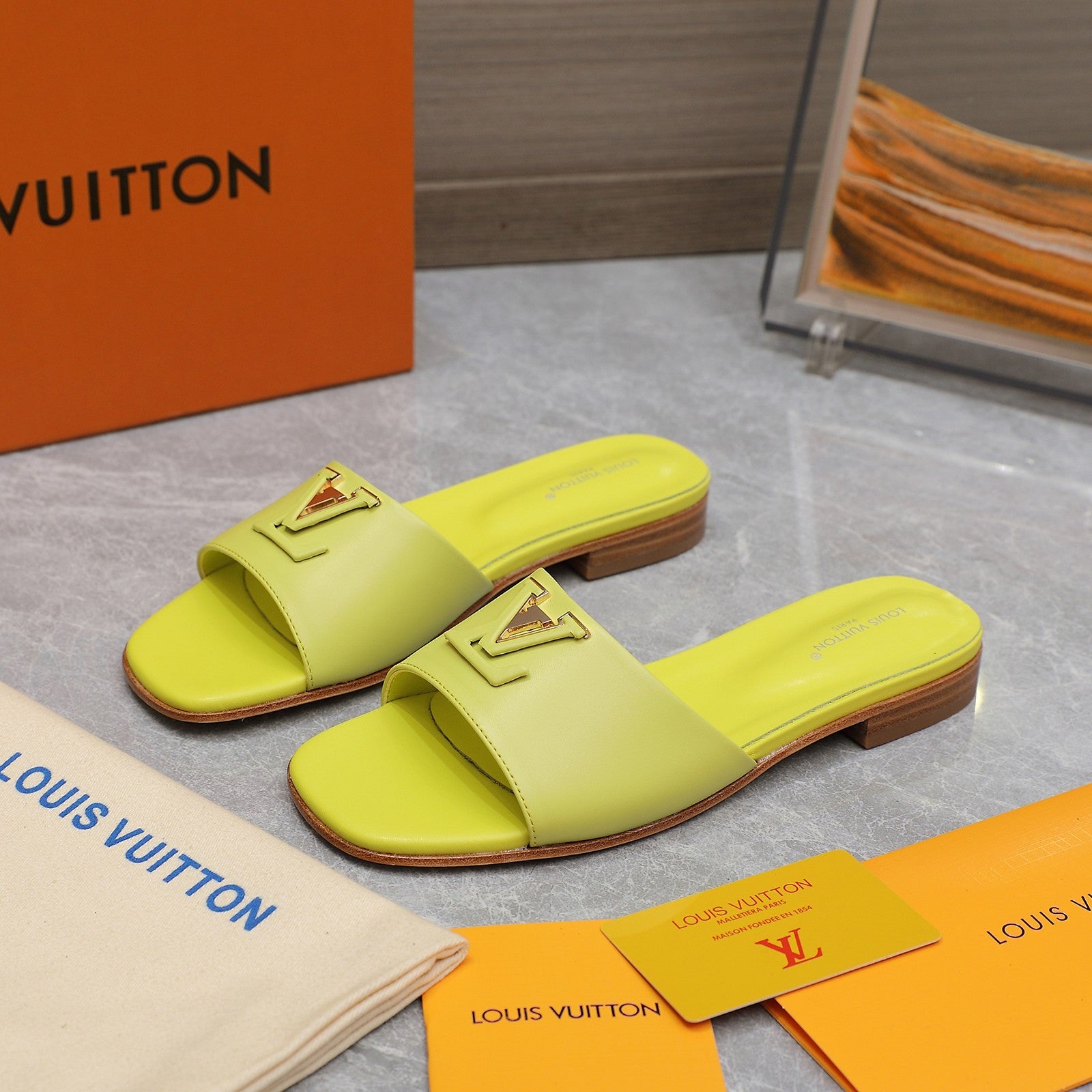 Leather Slide Slippers