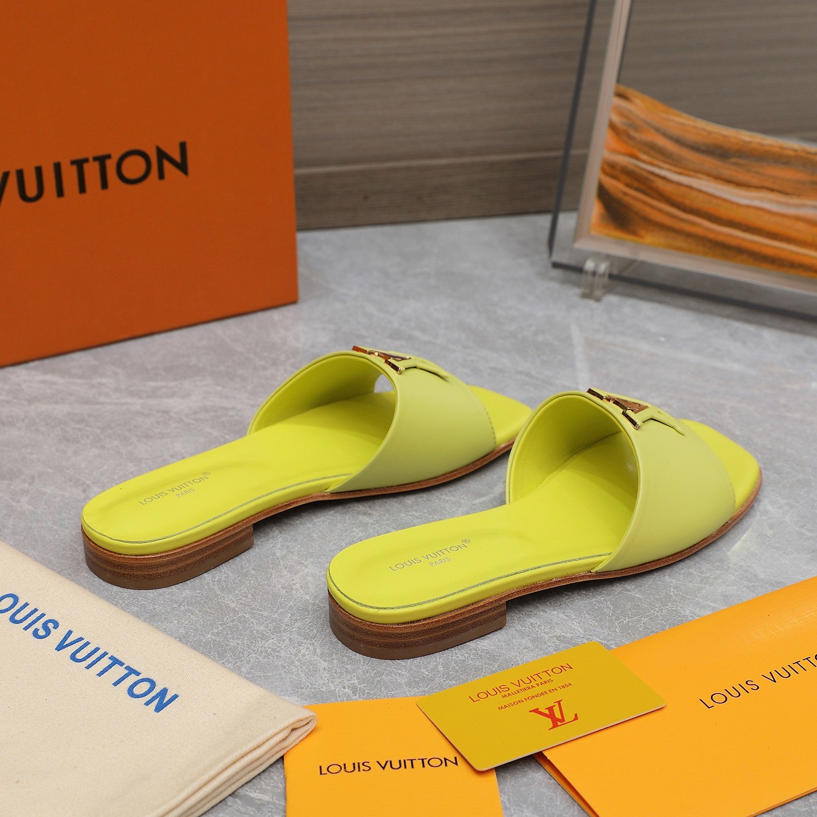 Leather Slide Slippers