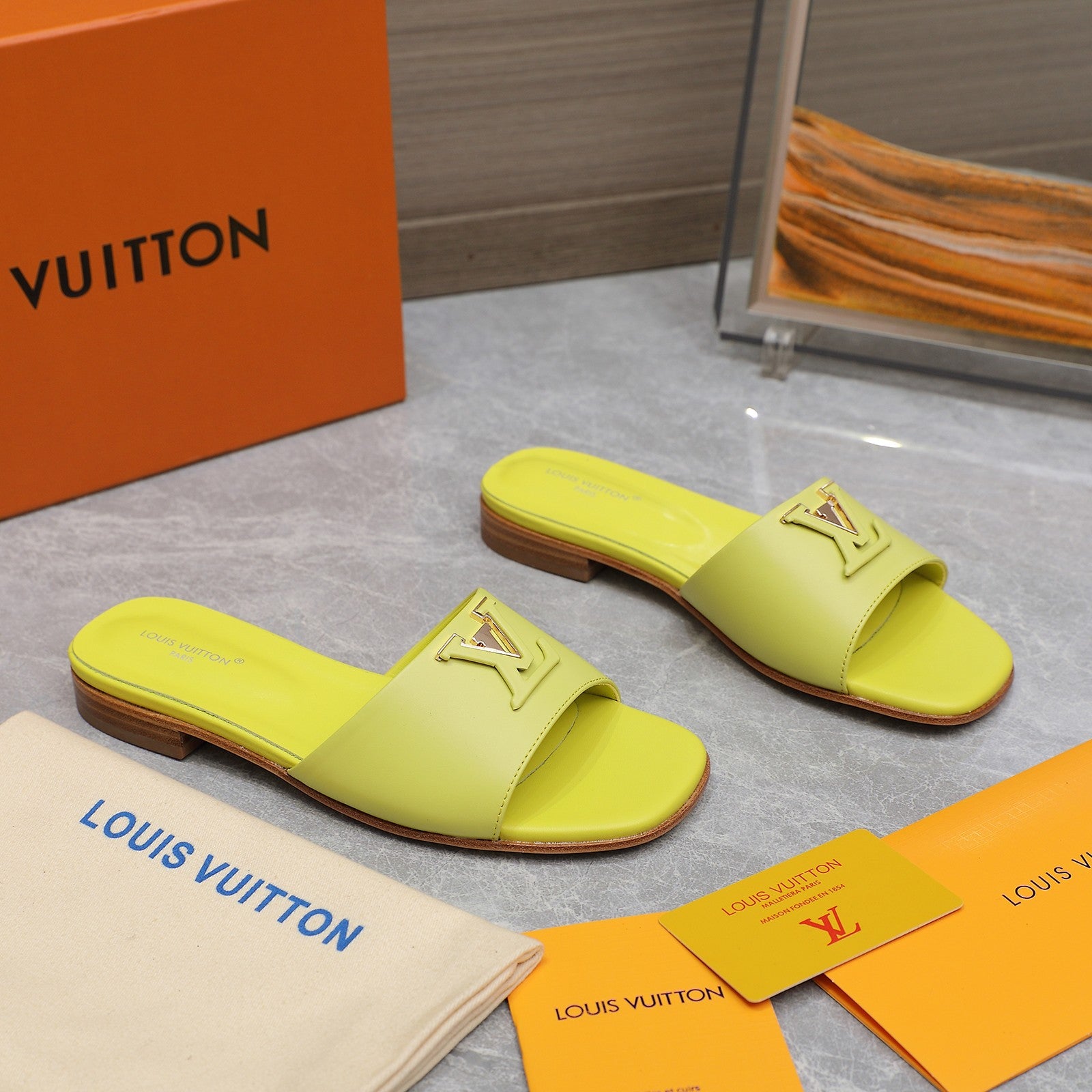 Leather Slide Slippers