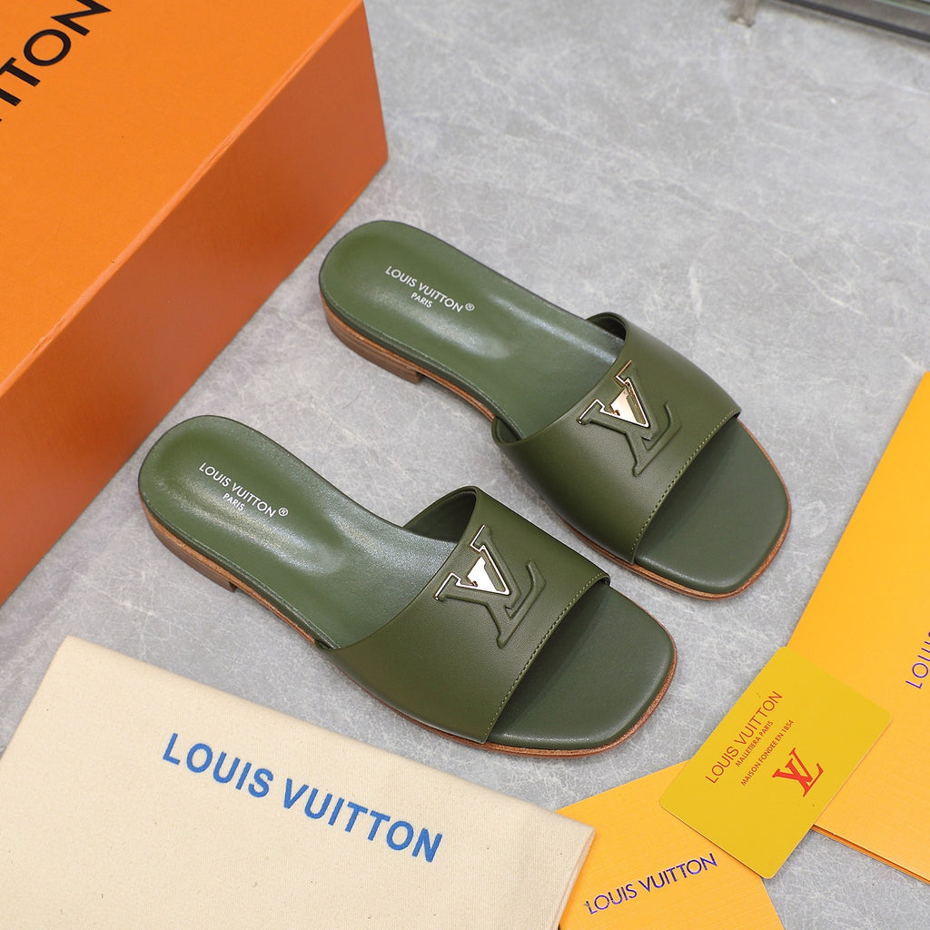 Green Leather Slippers