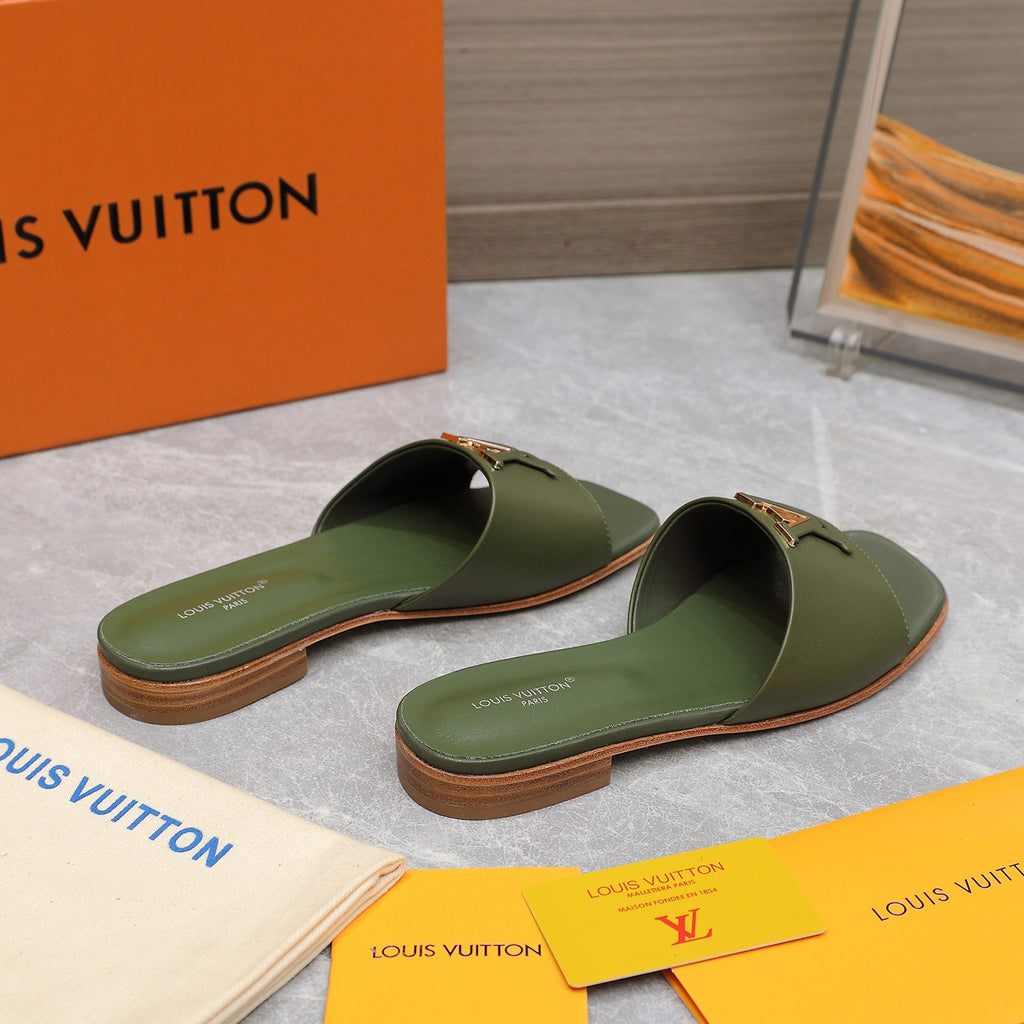 Green Leather Slippers