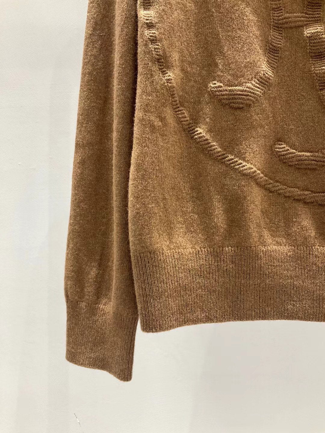 Embossed Wool Knit Sweater