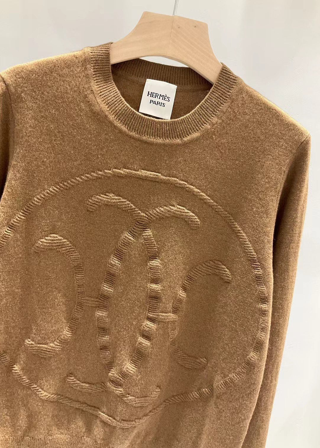 Embossed Wool Knit Sweater