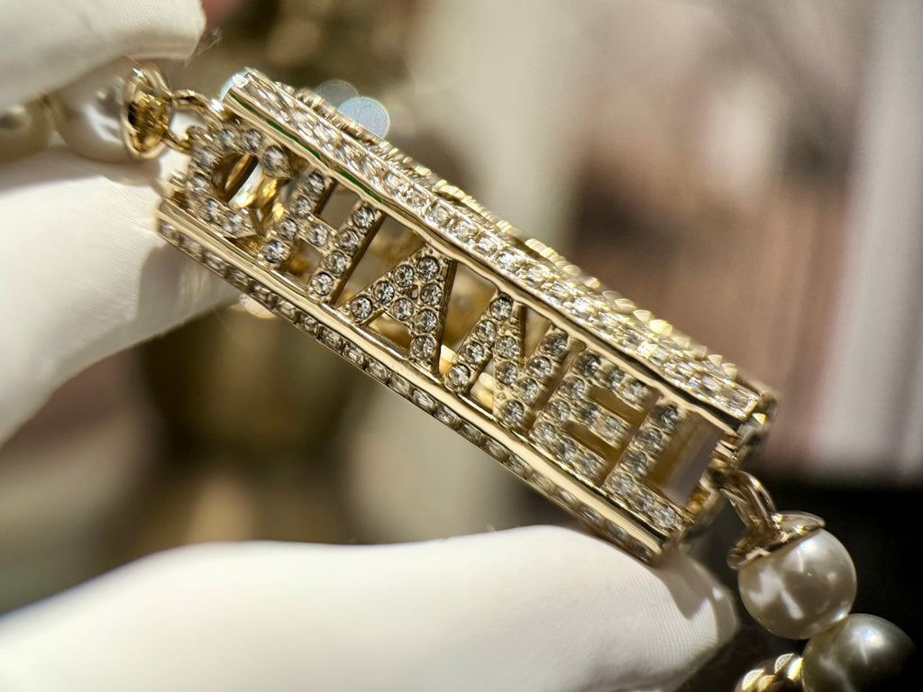 Pearl Chain Logo Necklace