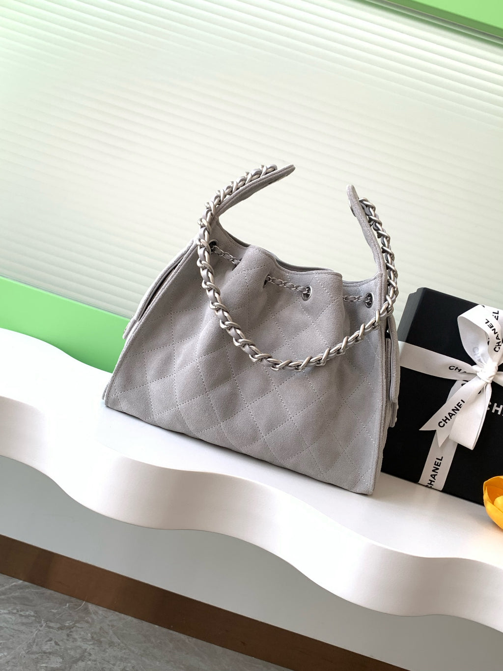 25 Medium Suede Bucket Bag