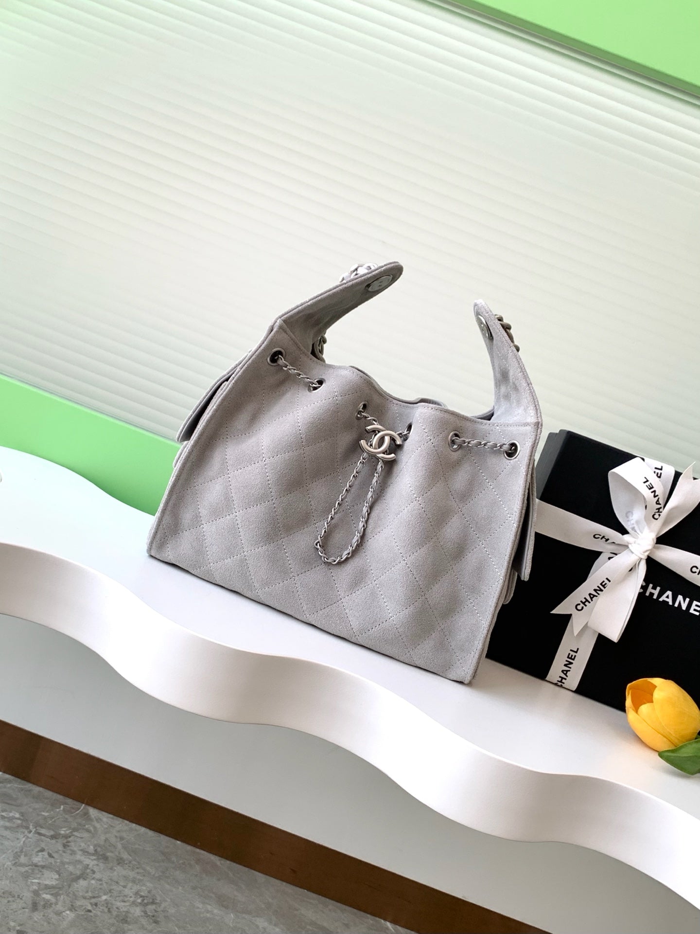 25 Medium Suede Bucket Bag