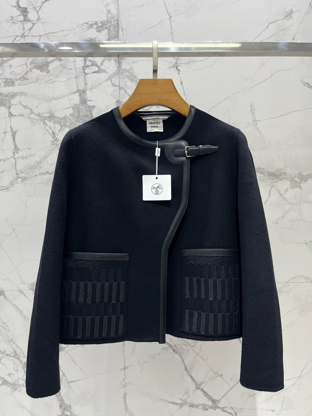 Embroidered Wool Short Jacket