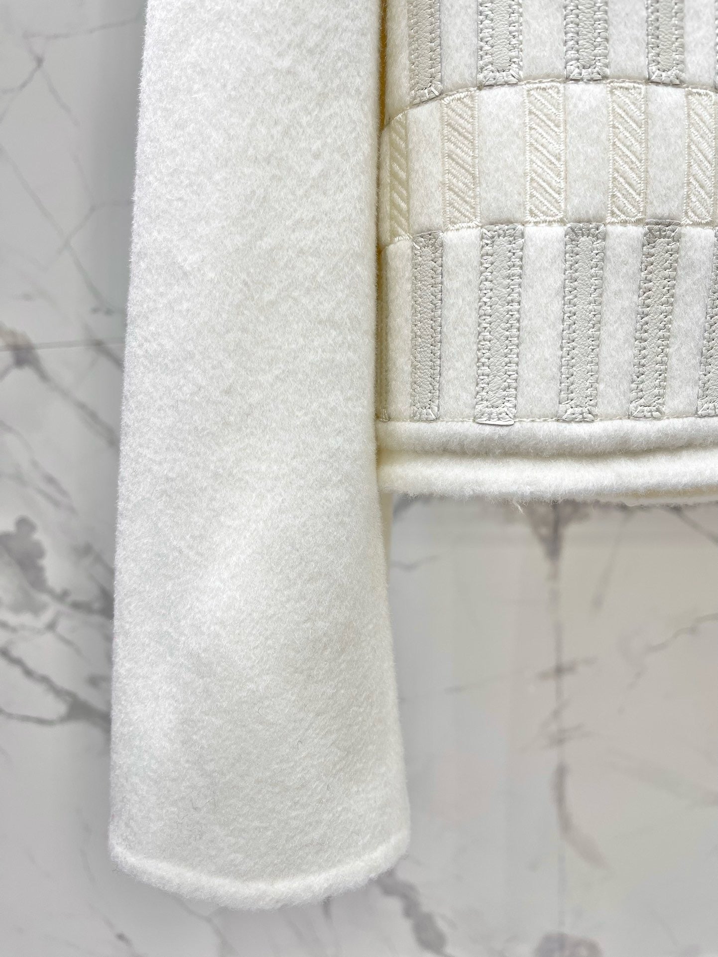 Embroidered Wool Short Jacket