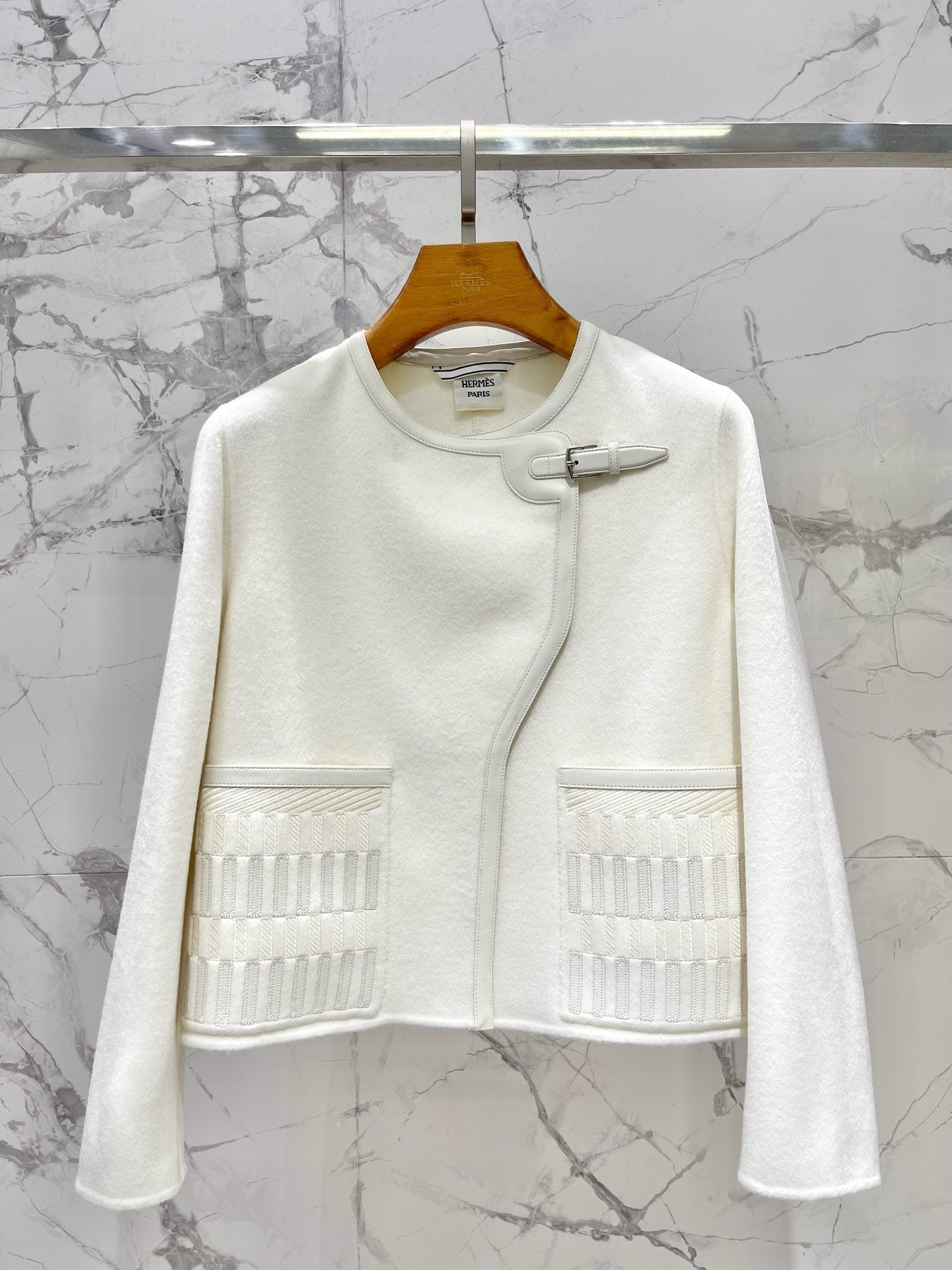 Embroidered Wool Short Jacket