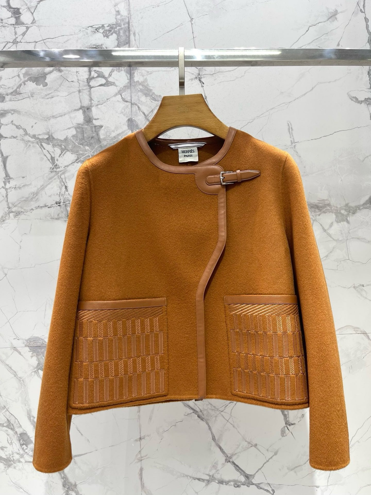 Embroidered Wool Short Jacket