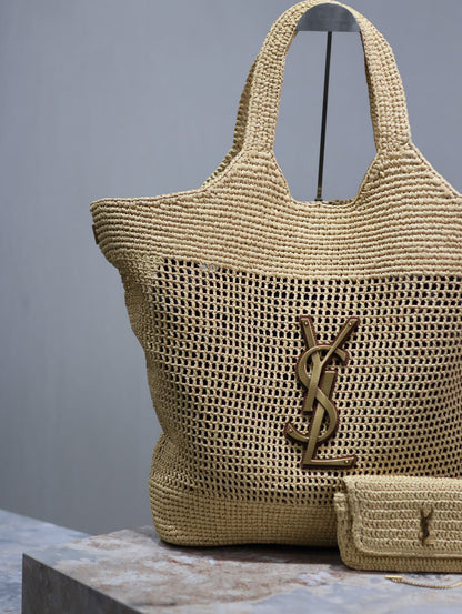 Icare Raffia Large Tote Bag