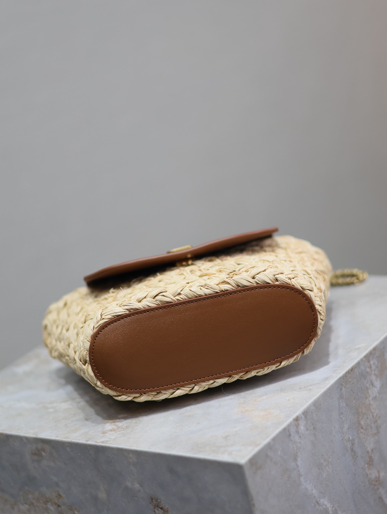 Mini Manon Straw & Leather Bag