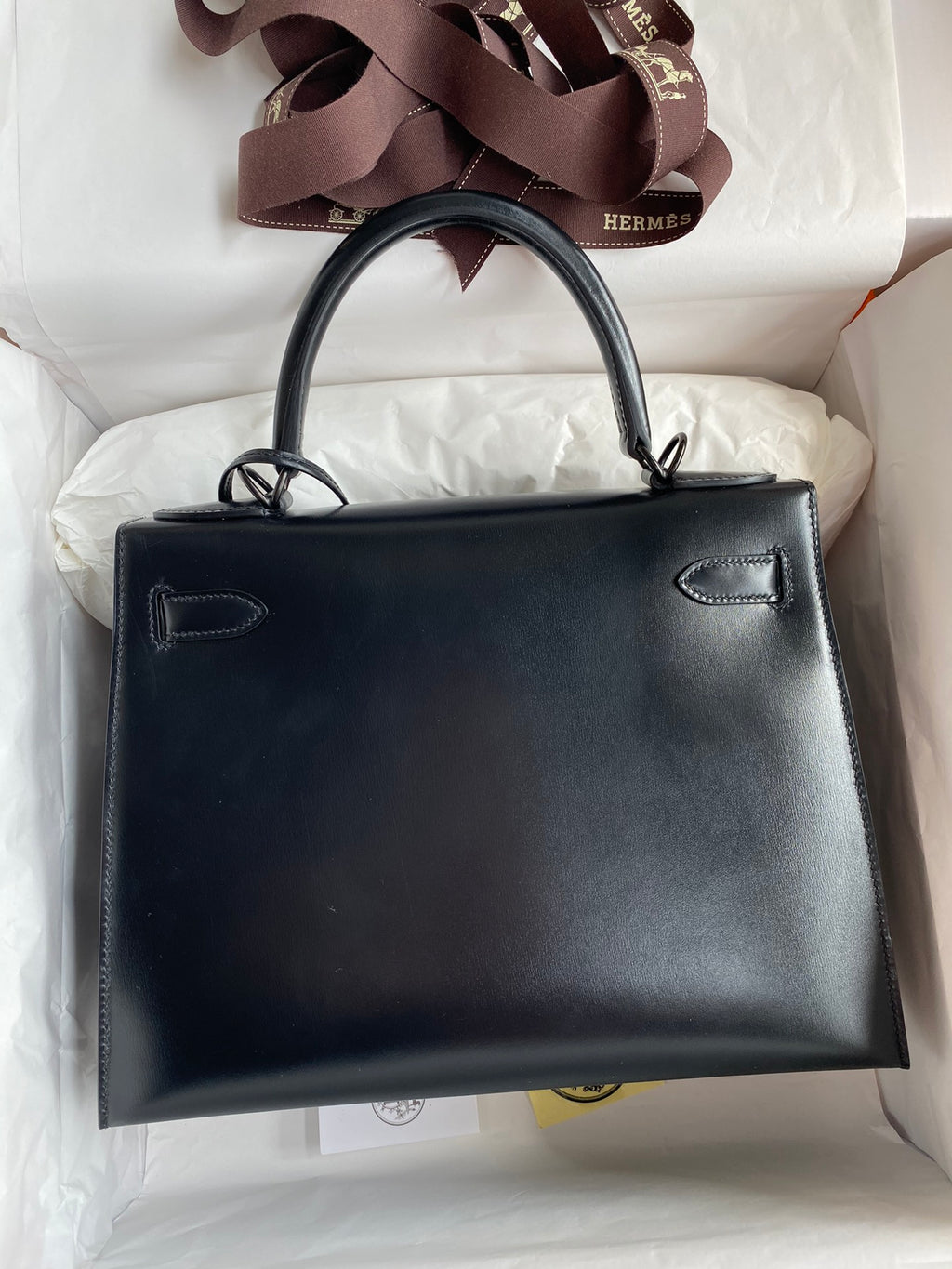 Kelly 25cm Box Leather Handbag