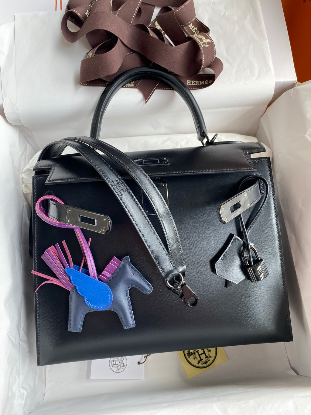 Kelly 25cm Box Leather Handbag