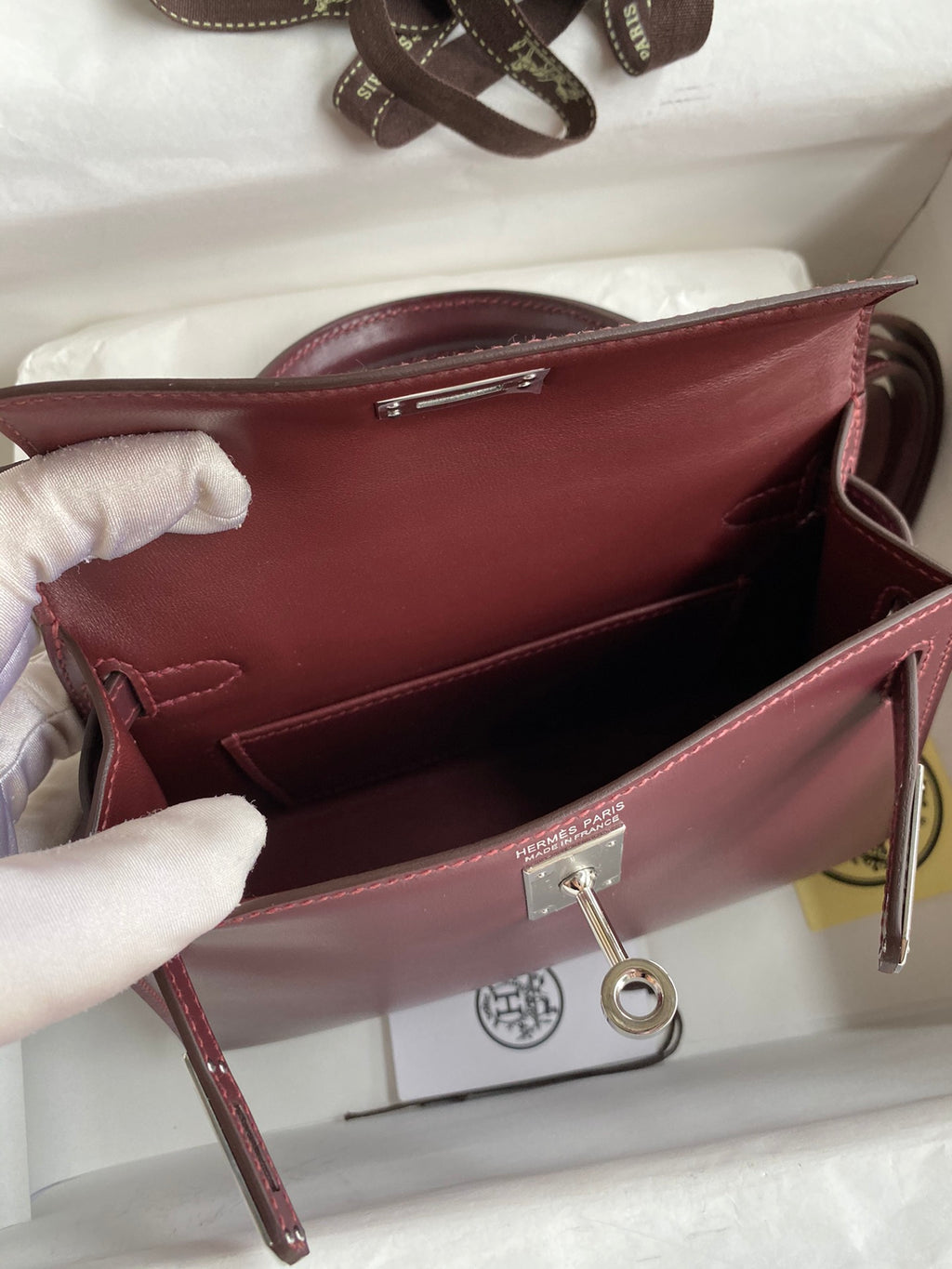 Mini Kelly 19cm Box Leather Handbag