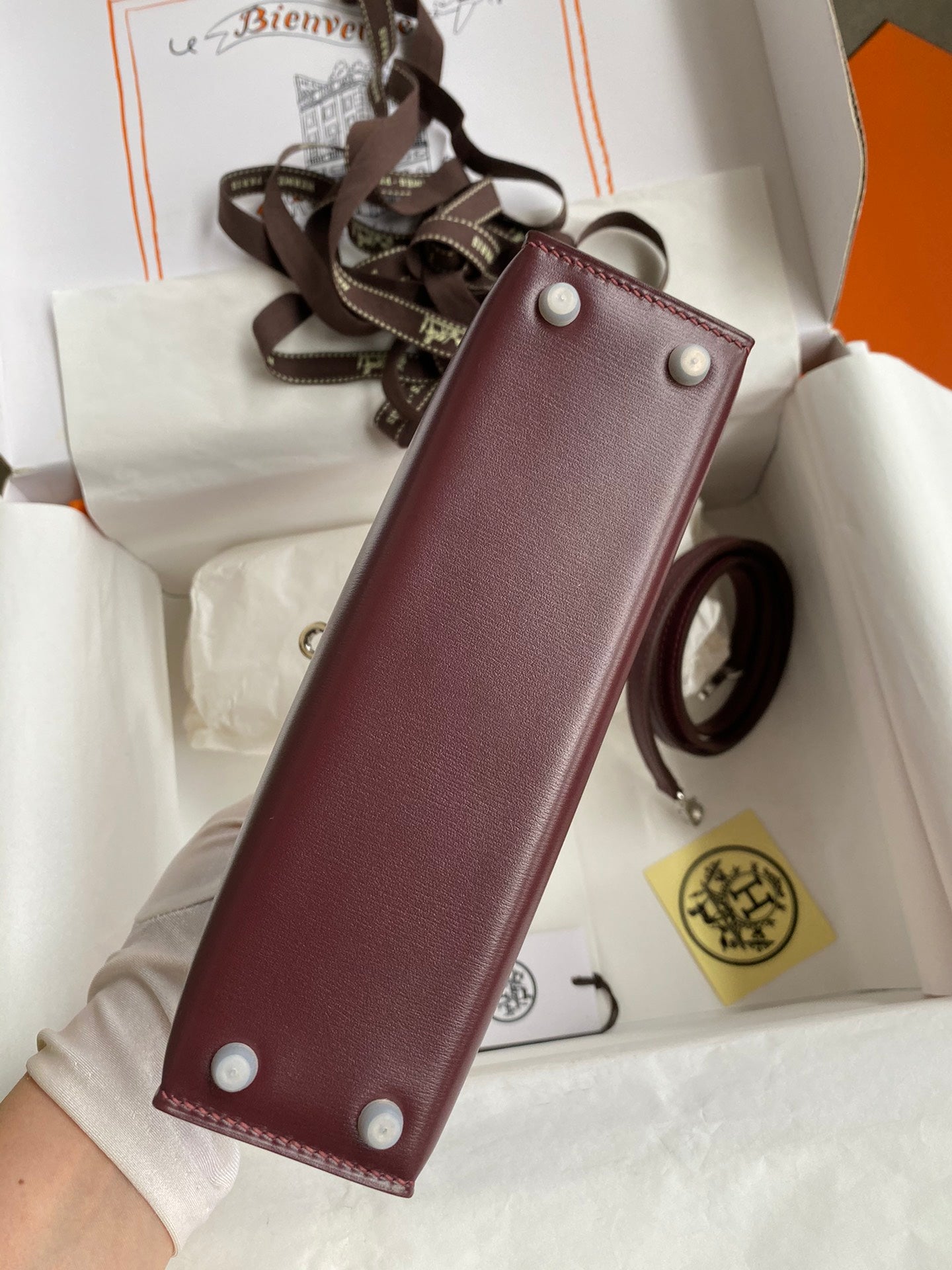 Mini Kelly 19cm Box Leather Handbag