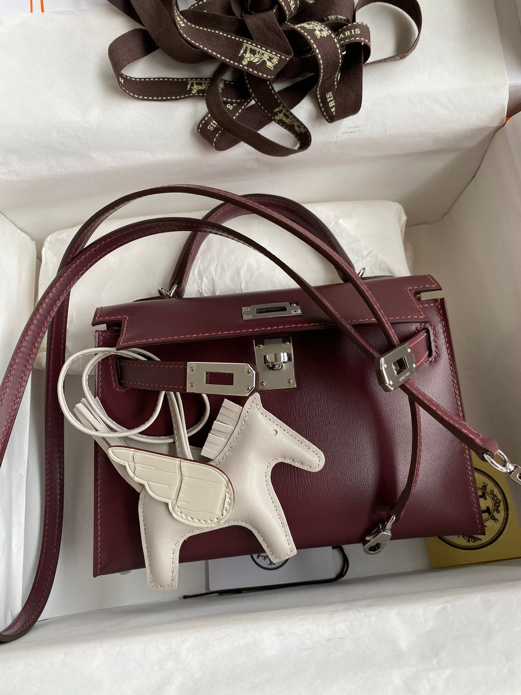 Mini Kelly 19cm Box Leather Handbag