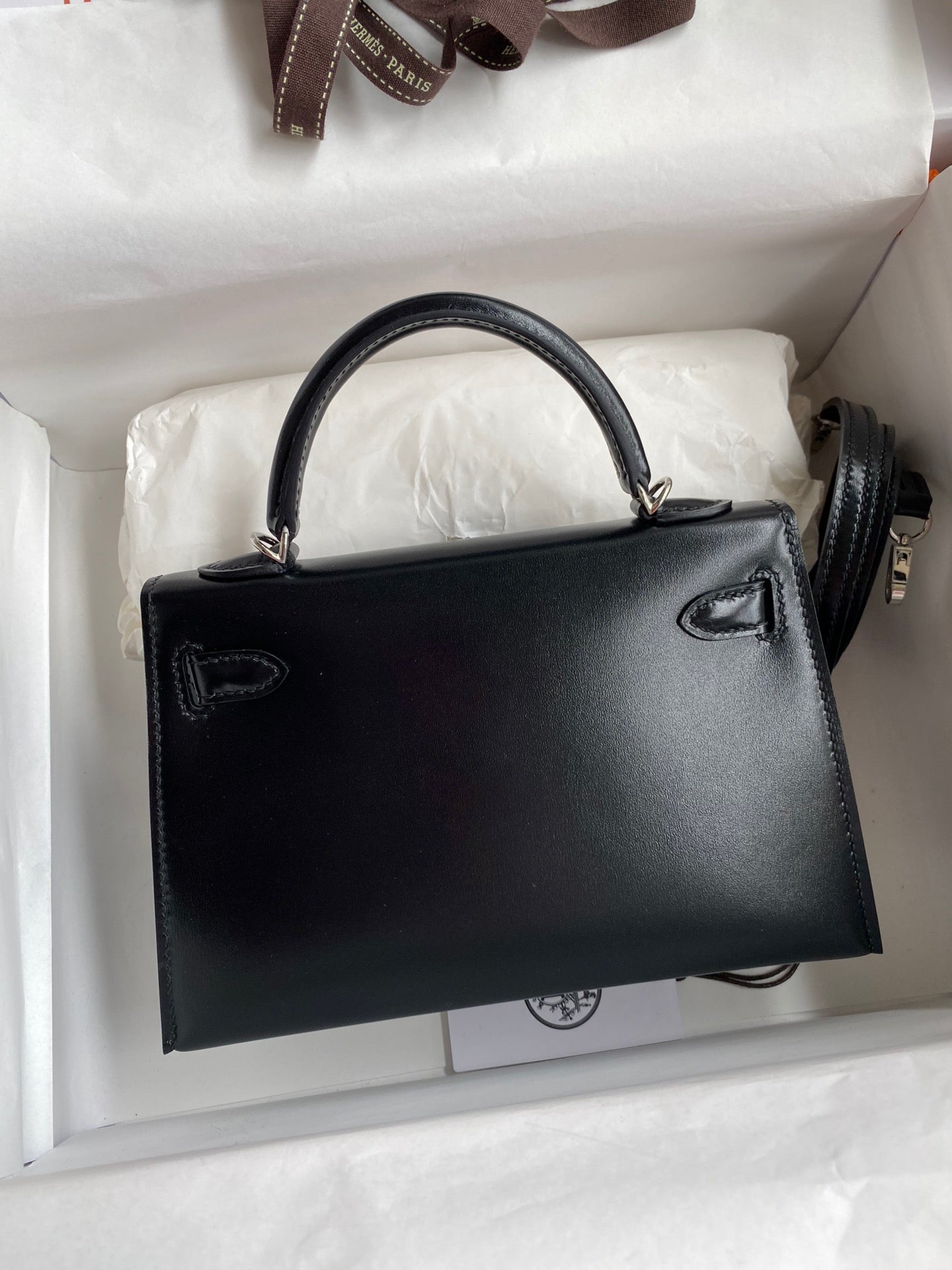 Mini Kelly 19cm Box Leather Handbag
