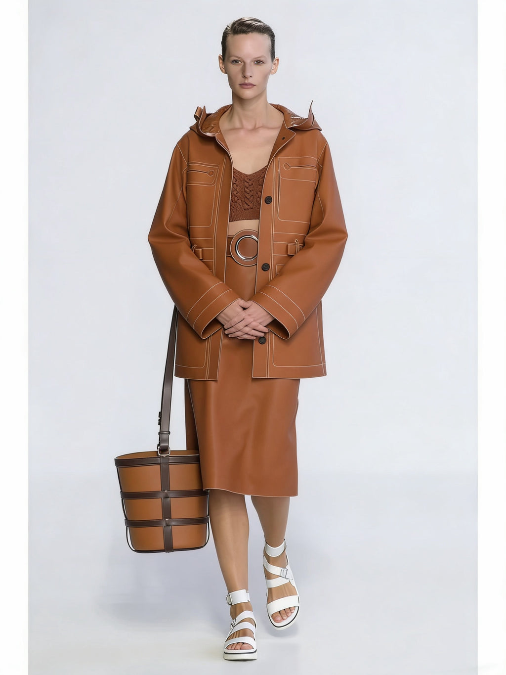 Hooded Sheepskin Jacket – Modern Utility Elegance