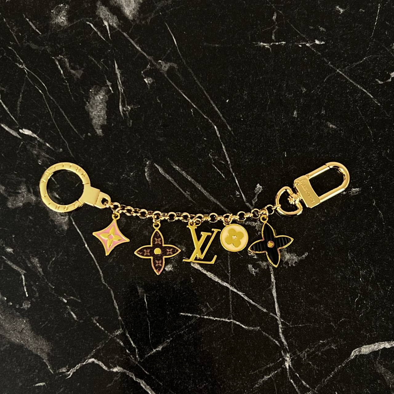 Monogram Flower Bag Charm & Key Holder