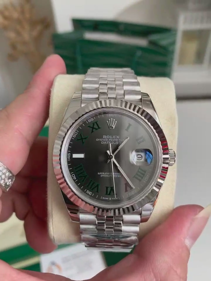 Oyster Perpetual Datejust 41mm – Slate Grey Dial, Roman Numerals