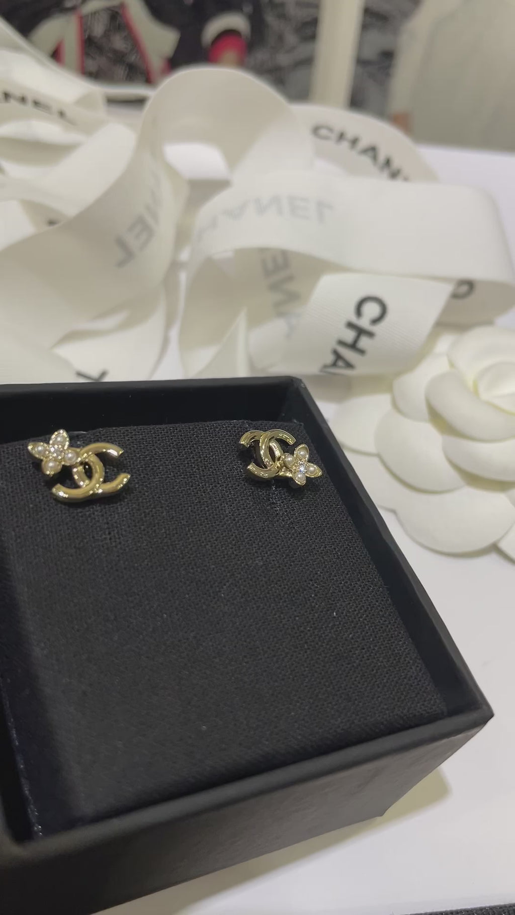 Mini CC Crystal Stud Earrings