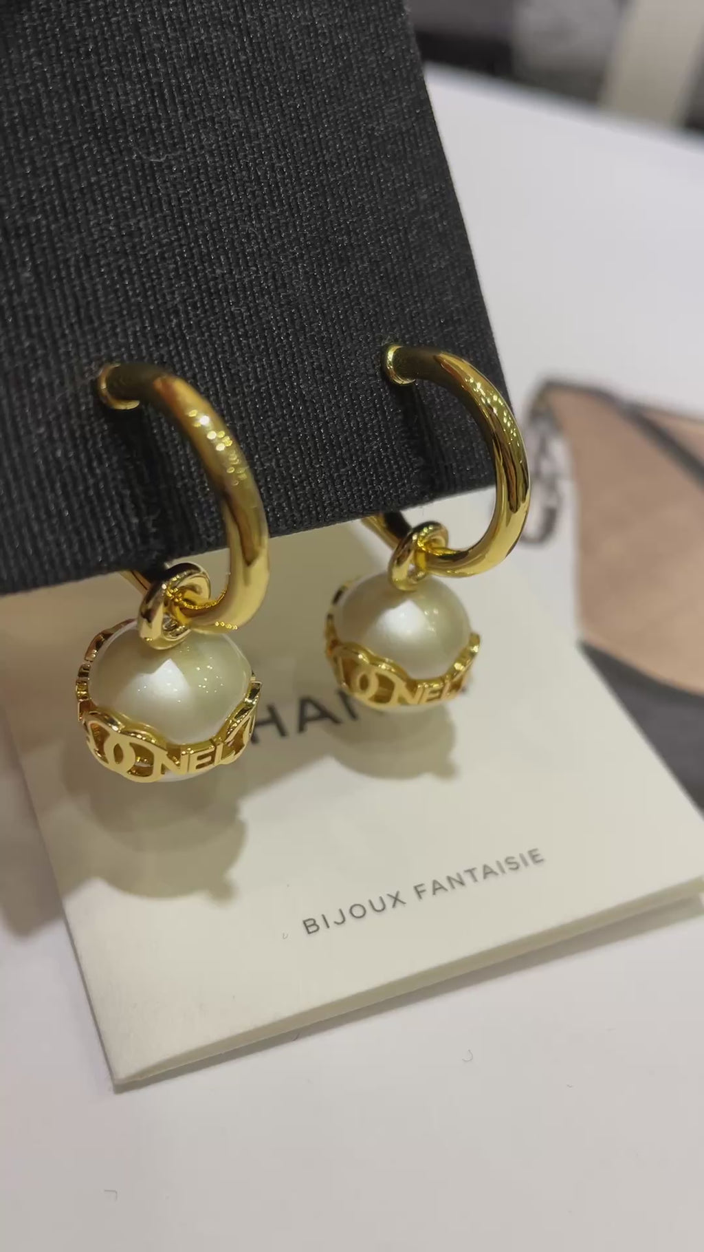 Gold-Tone Pearl Drop Earrings