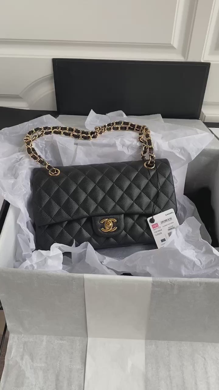 2.55 Caviar Leather - Gold hardware