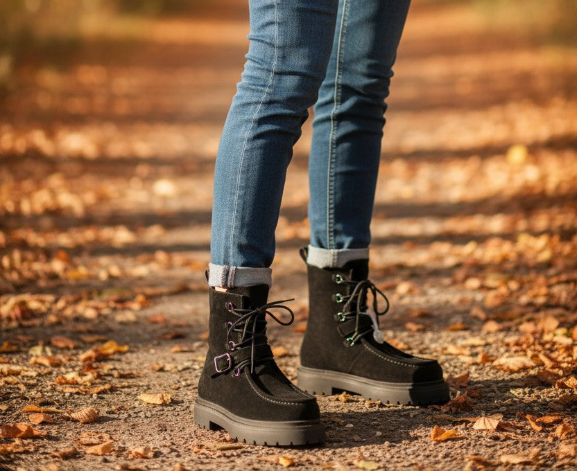 Land Suede Lace-Up Combat Boots