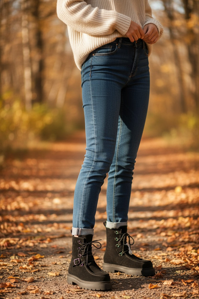 Land Suede Lace-Up Combat Boots