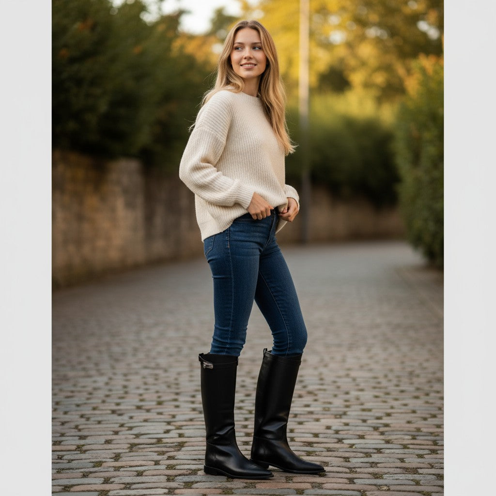 Kelly Buckle Long Rain Boots