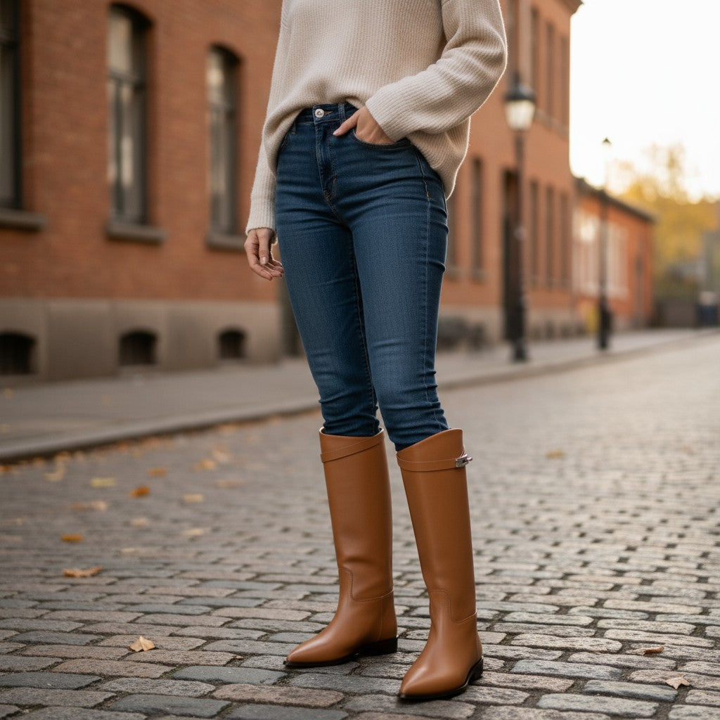 Kelly Buckle Long Rain Boots